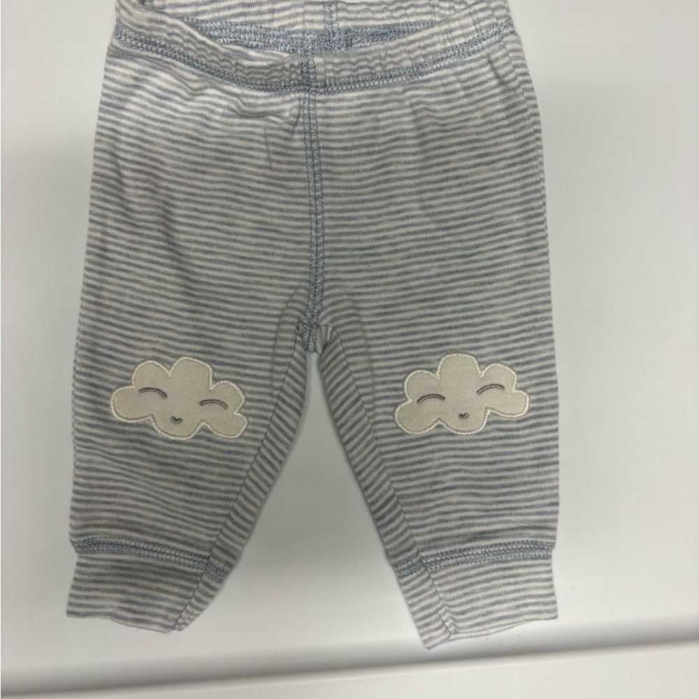 Carter's Light Gray and White Striped Newborn Onesie